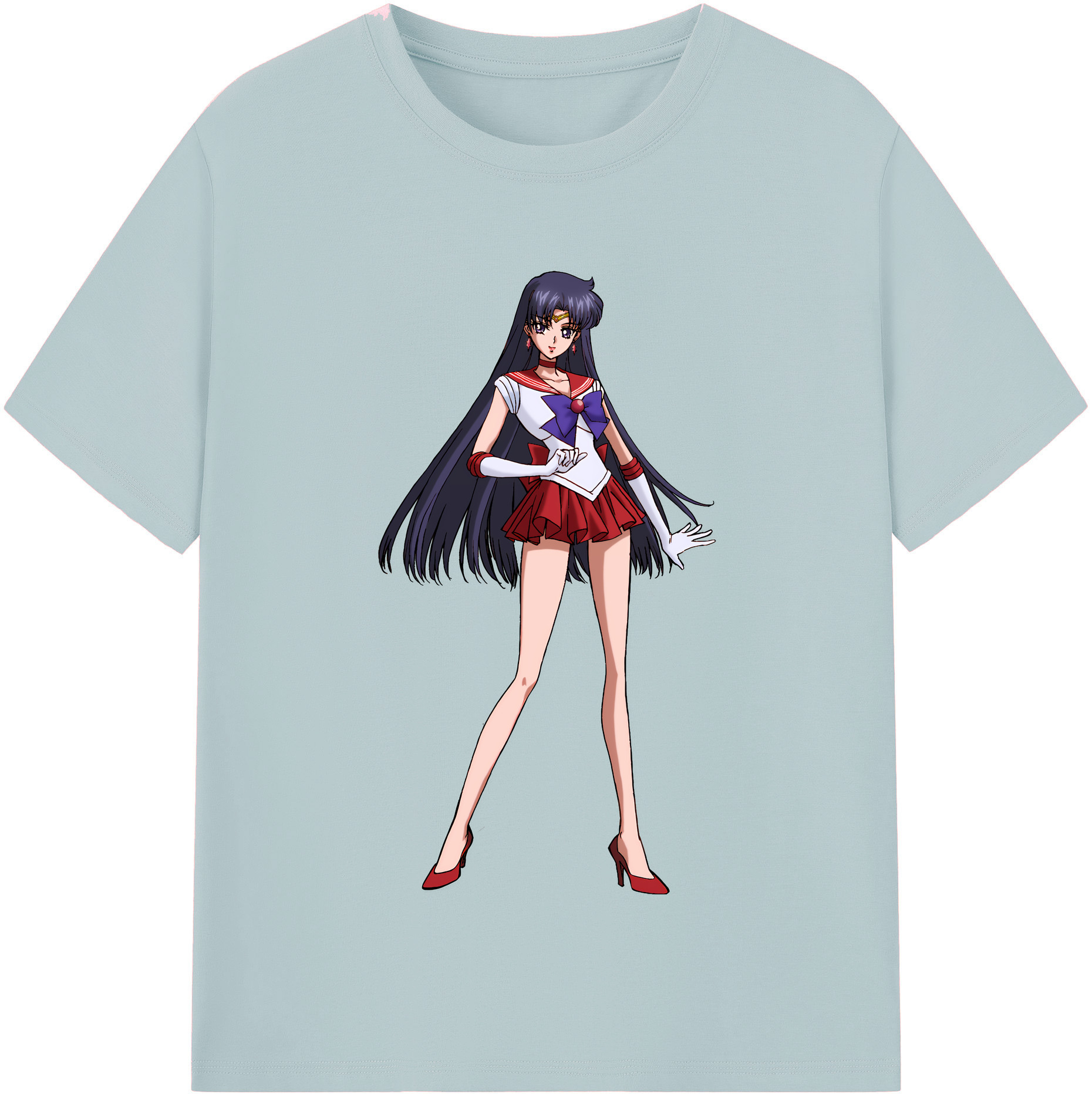 （画像用） 美少女戦士セーラームーン 火野レイ ひの レイ Sailor Moon Hino Rei （セーラーマーズ,Sailor Mars） 綿100％半袖Tシャツ（フロントプリント）